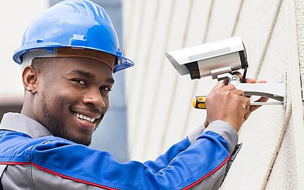 Hikvision CCTV camera installed in Nairobi office building